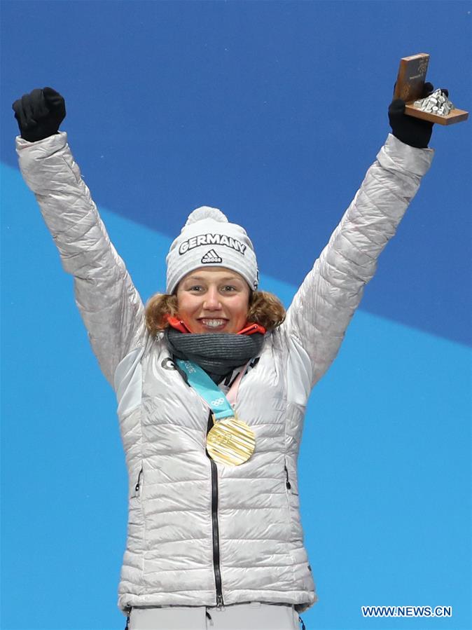 (SP)OLY-SOUTH KOREA-PYEONGCHANG-BIATHLON-WOMEN'S 10KM PERSUIT-MEDAL CEREMONY