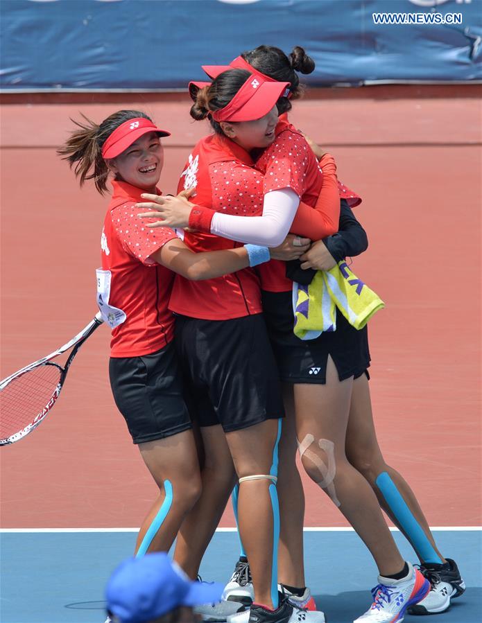 (SP)INDONESIA-PALEMBANG-ASIAN GAMES-SOFT TENNIS-WOMEN'S TEAM-CHINA VS INDONESIA-QUARTERFINAL