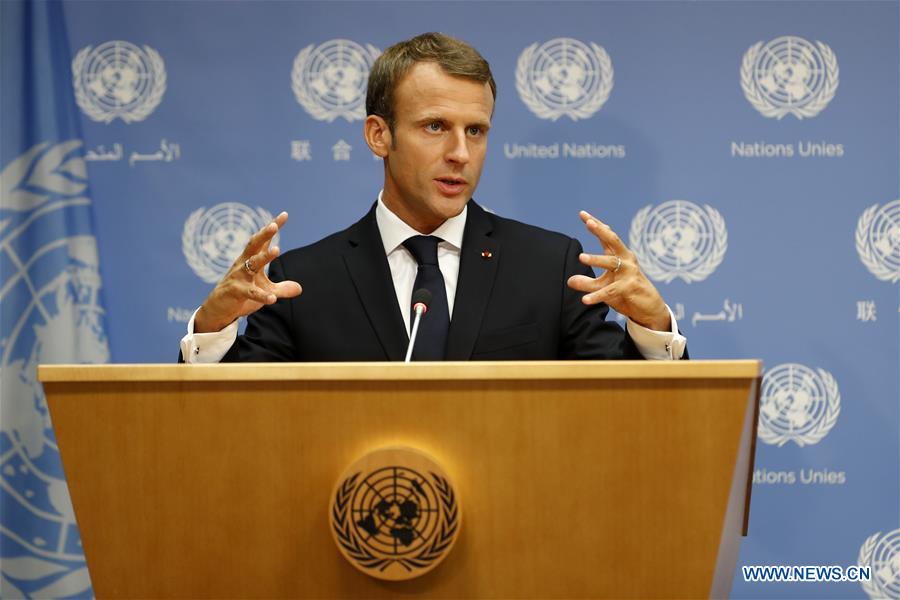 UN-FRANCE-UNGA-MACRON-PRESS CONFERENCE