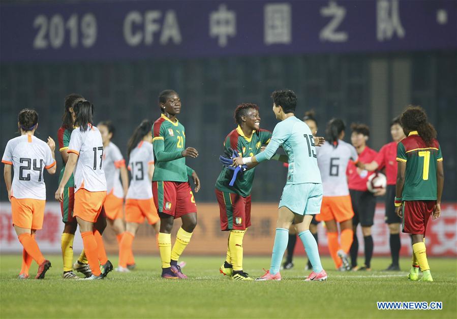 (SP)CHINA-WUHAN-FOOTBALL-INTERNATIONAL WOMEN'S FOOTBALL TOURNAMENT WUHAN 2019 FINAL-CHINA VS CAMEROON