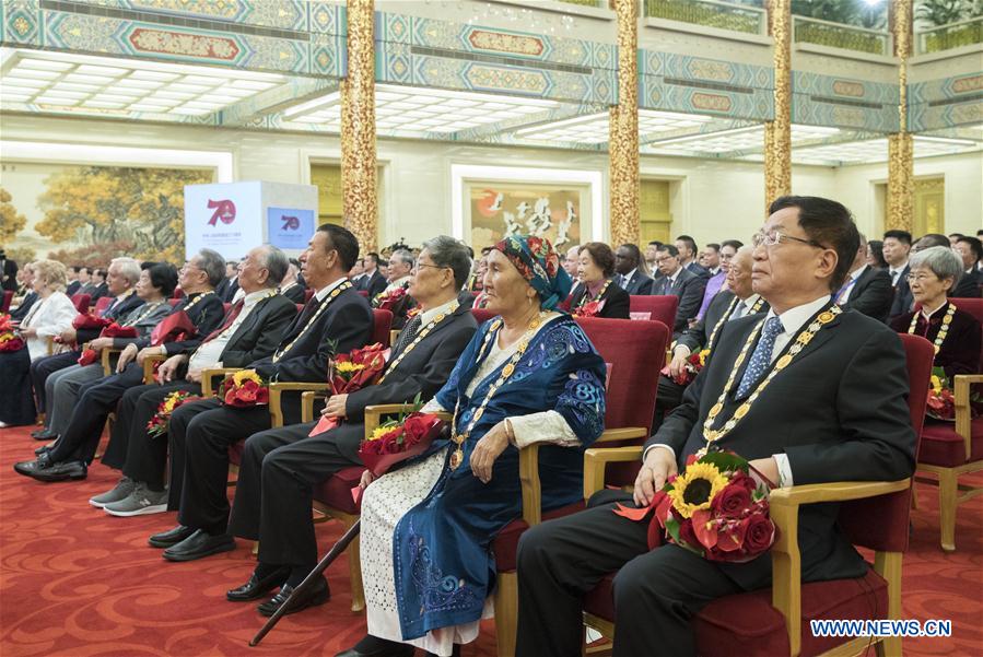 CHINA-BEIJING-NATIONAL MEDALS-HONORARY TITLES-PRC FOUNDING-70TH ANNIVERSARY (CN)