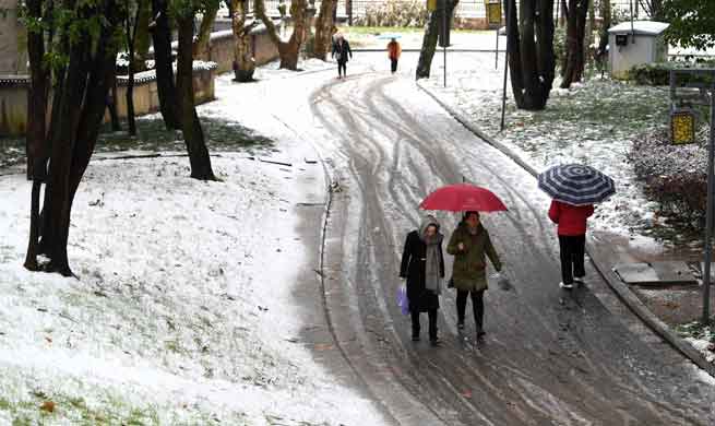 Snowfall seen in parts of China