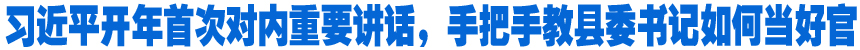 習(xí)近平開年首次對內(nèi)重要講話，手把手教縣委書記如何當(dāng)好官