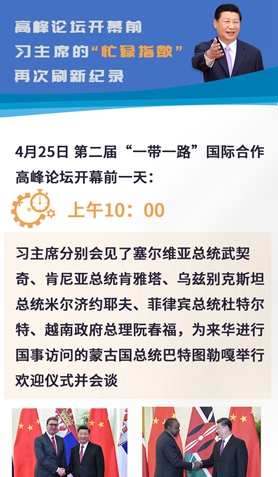 高峰論壇開幕前，習(xí)主席的“忙碌指數(shù)”再次刷新紀(jì)錄